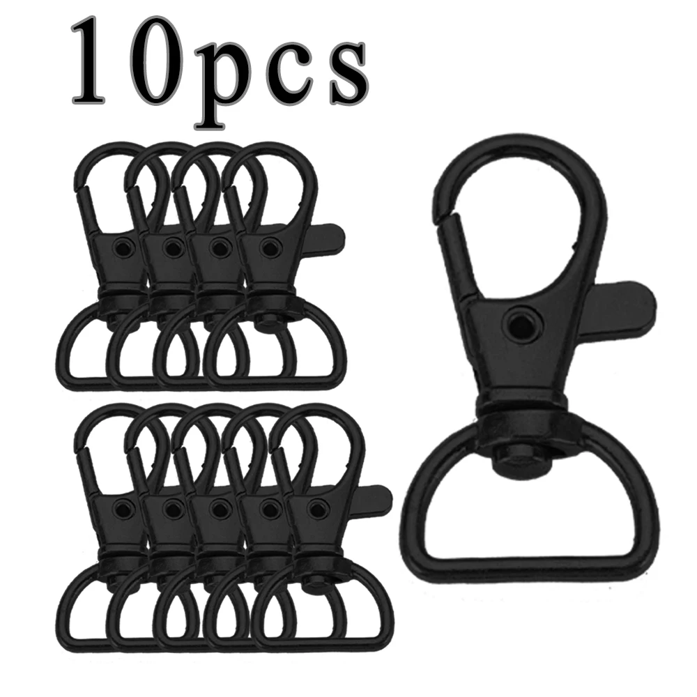 5/10/20pcs Swivel Clasps with D Ring Lanyard Snap Hooks Keychain Clip Hook Metal Lobster Claw Clasp for Keyrings Crafting Sewing: Gold