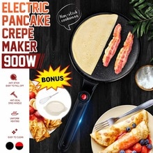 Non-stick elektrisk crepe pizza maker pandekagemaskine 220v 900w bageplade kage maskine husholdning køkken køkkenredskaber