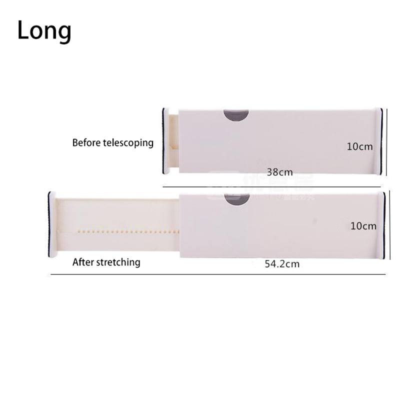 Anti-Slip Household Adjustable Spring Loaded Organizer Retractable Drawer Divider Space Separation Tool Wardrobe Partition Board: L