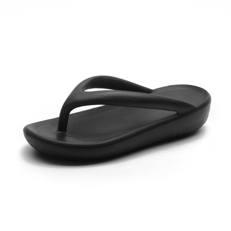 Casual kvinners skinnflip flops sommer rundt hode damer hvite strandsko sklisikre tykke svarte tøfler kvinne: Svart / 39