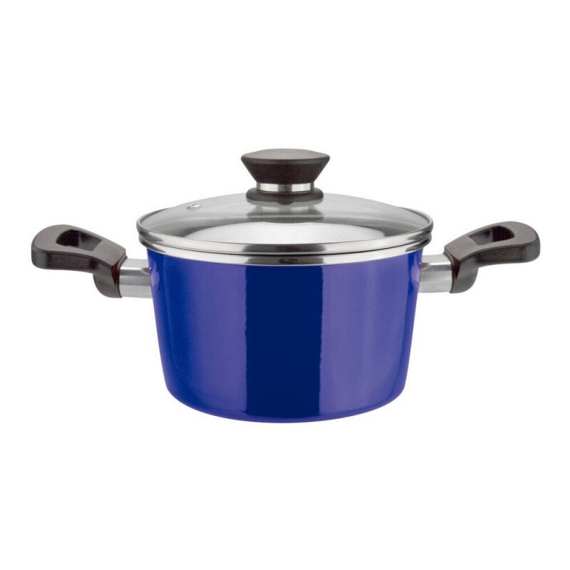 VITREX 71PVOLMAZ20 - Olla GOURMET de acero esmaltado antiadherente 2 capas inducción modelo MARSEILLE AZUL de 20x10 cm