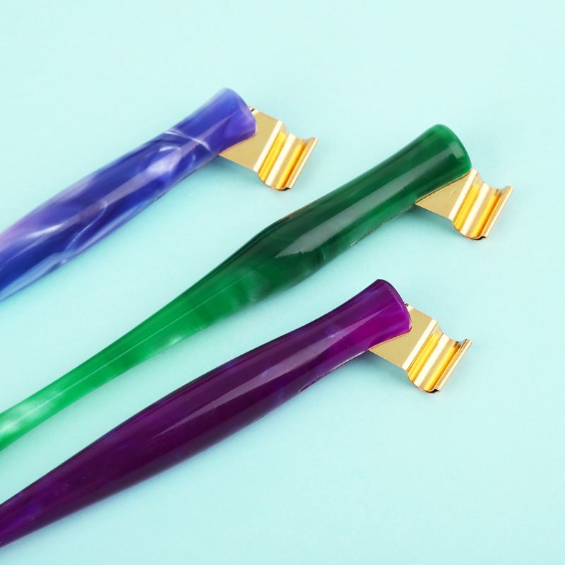 Engelsk skrå kalligrafi dip pen nib holder antik springvand 3 farver