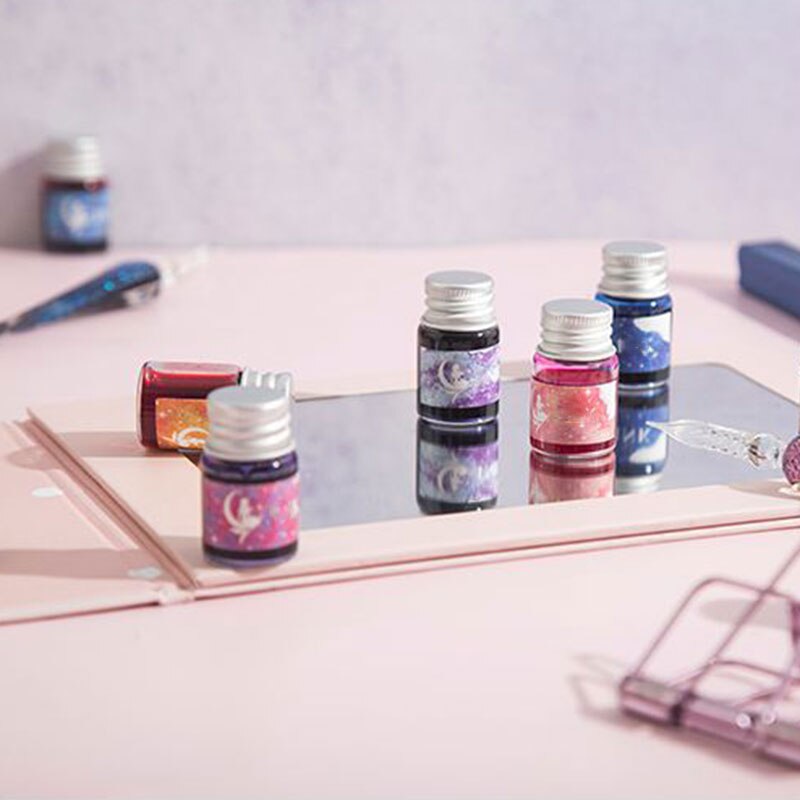 Penna Di Vetro e impostato di Inchiostri di Vetro di cristallo stellato cielo immersione Penna Penna Stilografica Inchiostri per la Scrittura di Disegno Ufficio Scuola Forniture JR D