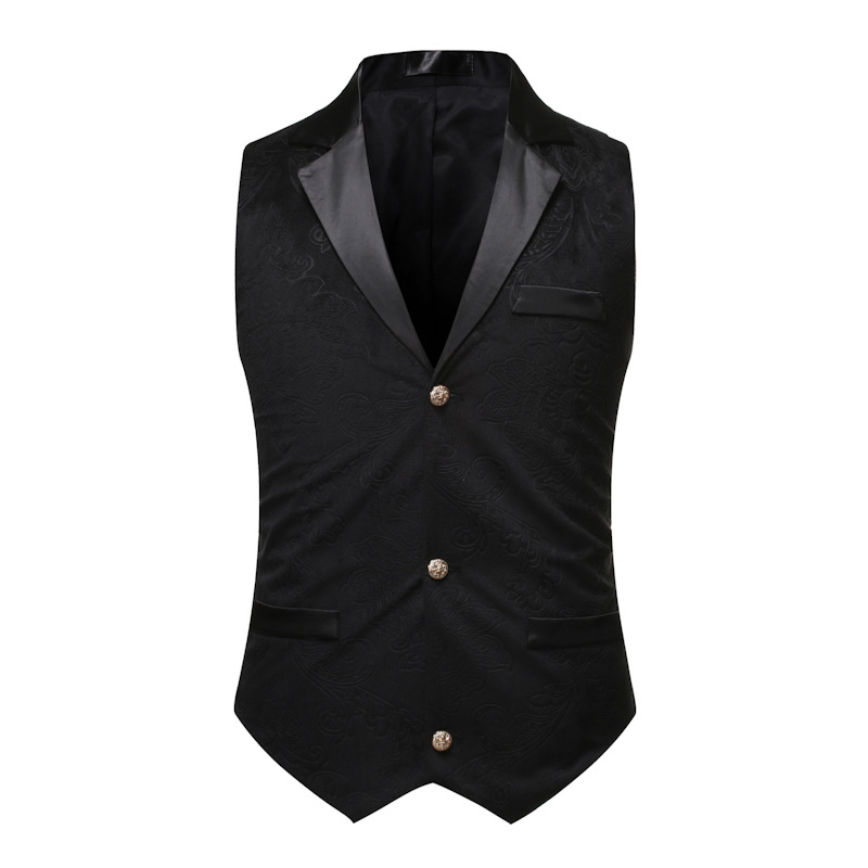 Chaleco de traje de Cachemira para Hombre, ropa Punk con cuello vuelto, a la , para y boda, novedad de