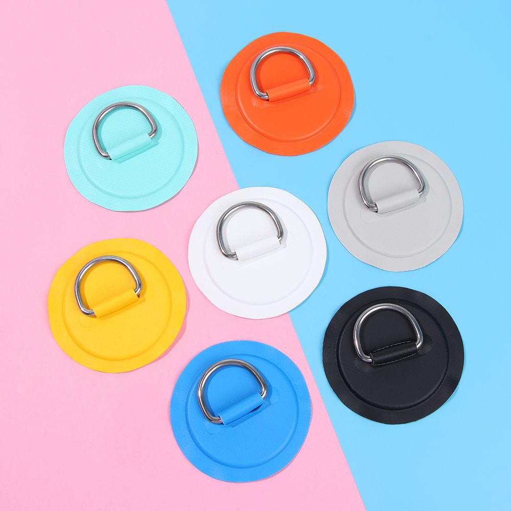 1PC 8cm/11cm Stainless Steel D Ring Pad/Patch With Glue for PVC Inflatable Boat Raft Dinghy Canoe Kayak Surfboard SUP Tie Down