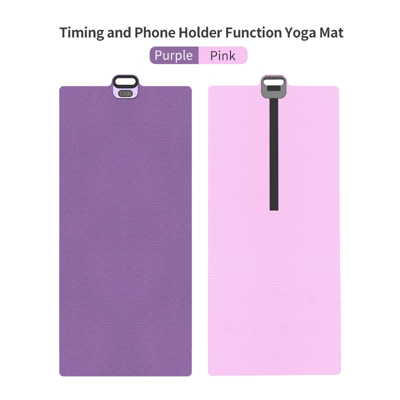 Hoco 3in1 Yoga Mat Timing Met Telefoon Houder Geen-Slip Tpe Sport Gym Mat Fitness 185X61Cm home Fitness Smaakloos Gymnastiek Pads: Roze