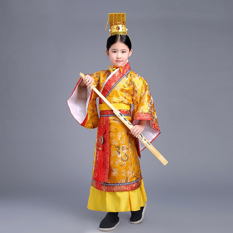 Boy's Dramaturgic Robe Chinese Traditional Ancient Emperor Prince Lovely Costume Kids Theatrical Play Robe Photo Dress