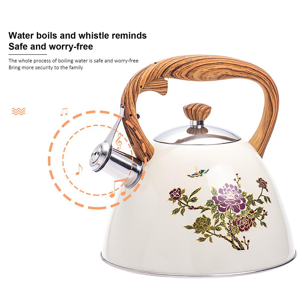 3L Rvs Whistling Theeketel Food Grade Thee Pot Met Warmte-Proof Handvat Kookplaat Voor Alle Warmte bronnen Stovetops