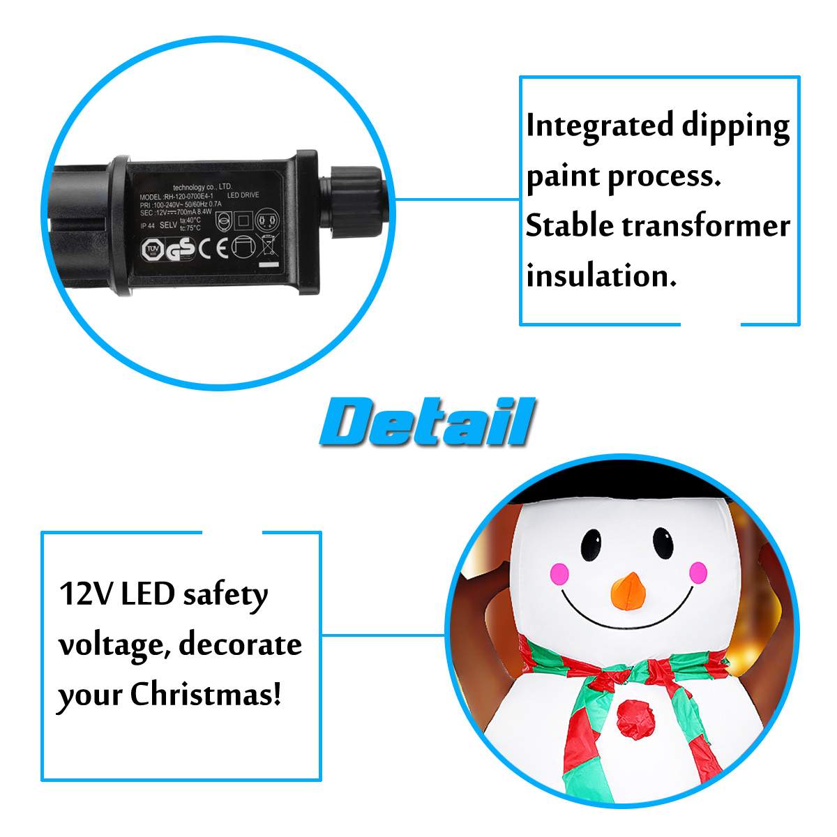 1.6M Led Air Opblaasbare Sneeuwpop Kerst Decoratieve Ornamenten Home Tuin Yard Opblaasbare Rekwisieten Met Led Verlichting Kinderen Speelgoed