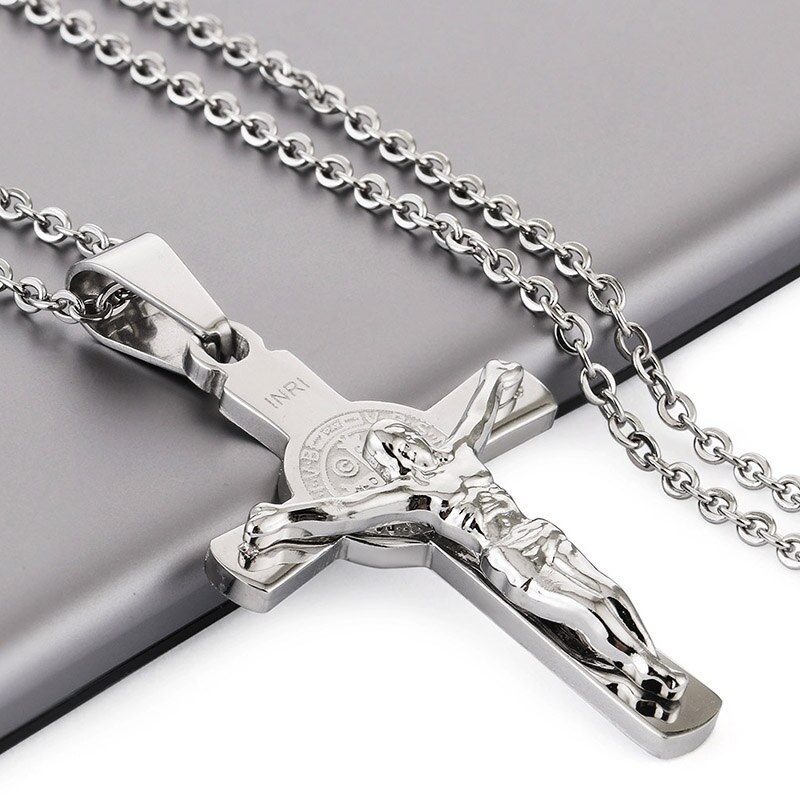 Kruis Ketting Religieuze Crucifixi Christian Kettingen Hangers Goud Zilver Kleur Cadeau Voor Vriendje Mannen Sieraden Cadenas Hombre