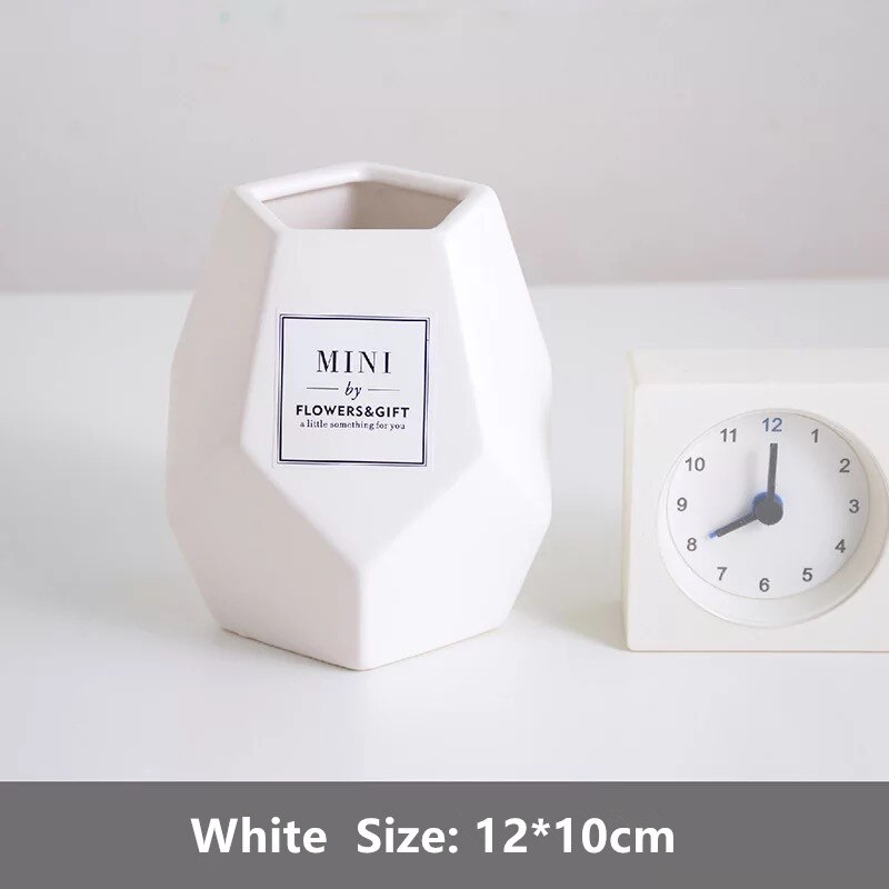 Escova de maquiagem cerâmica frasco de armazenamento rosa cerâmica garrafa de armazenamento organizador de armazenamento de cosméticos caneta titular desktop recipiente de cerâmica: Style 2