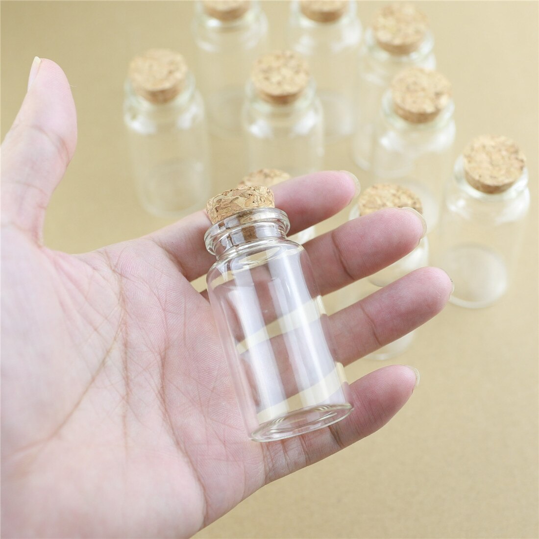 50pcs/lot 30*60mm 25ml DIY Mini Wishing Glass Bottles Cork Crafts Jars