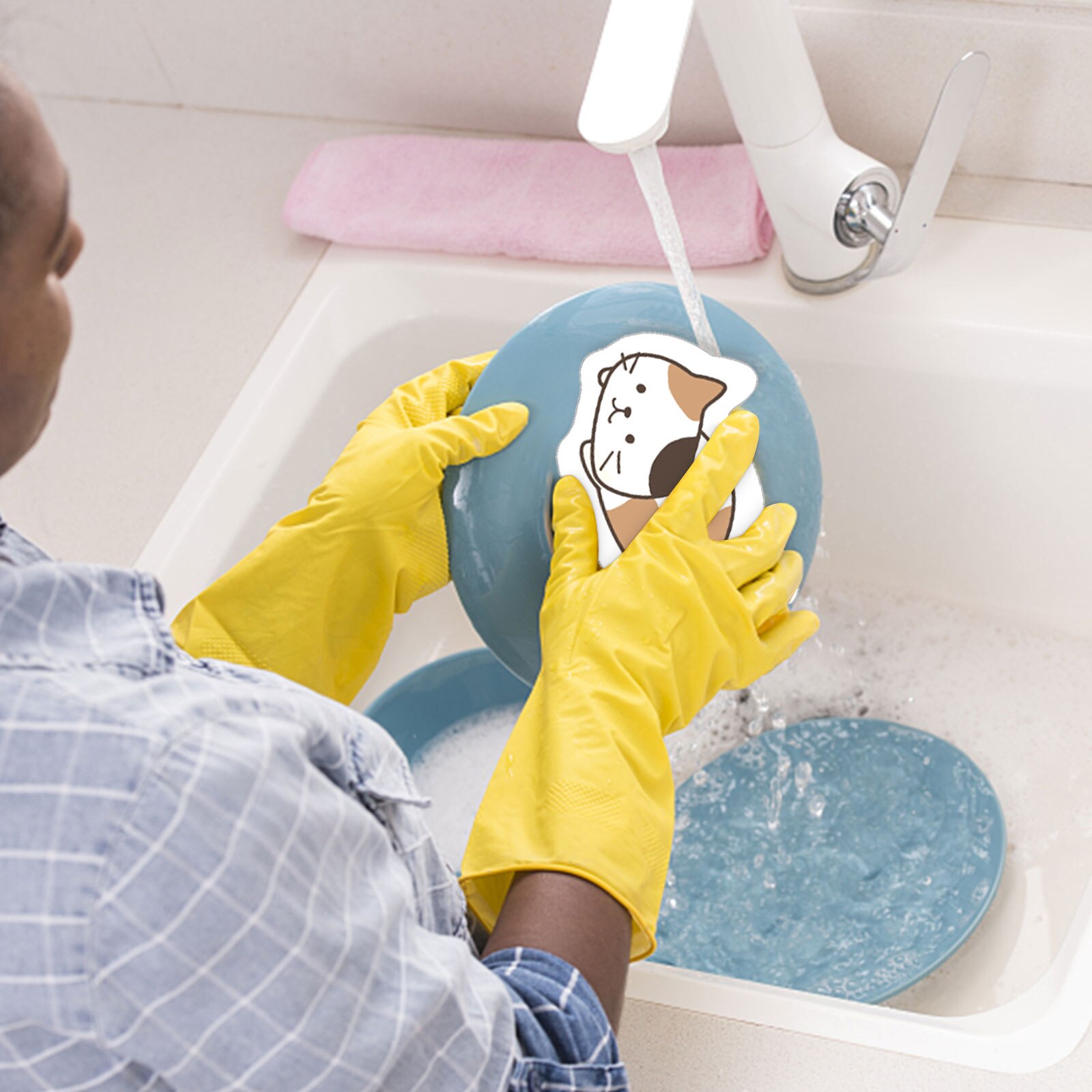 Afwassen Spons Geen Kras Cartoon Schoonmaken Keuken Scrub Sponzen Voor Gerechten Gecomprimeerd Houtpulp Afwassen Spons Doekjes