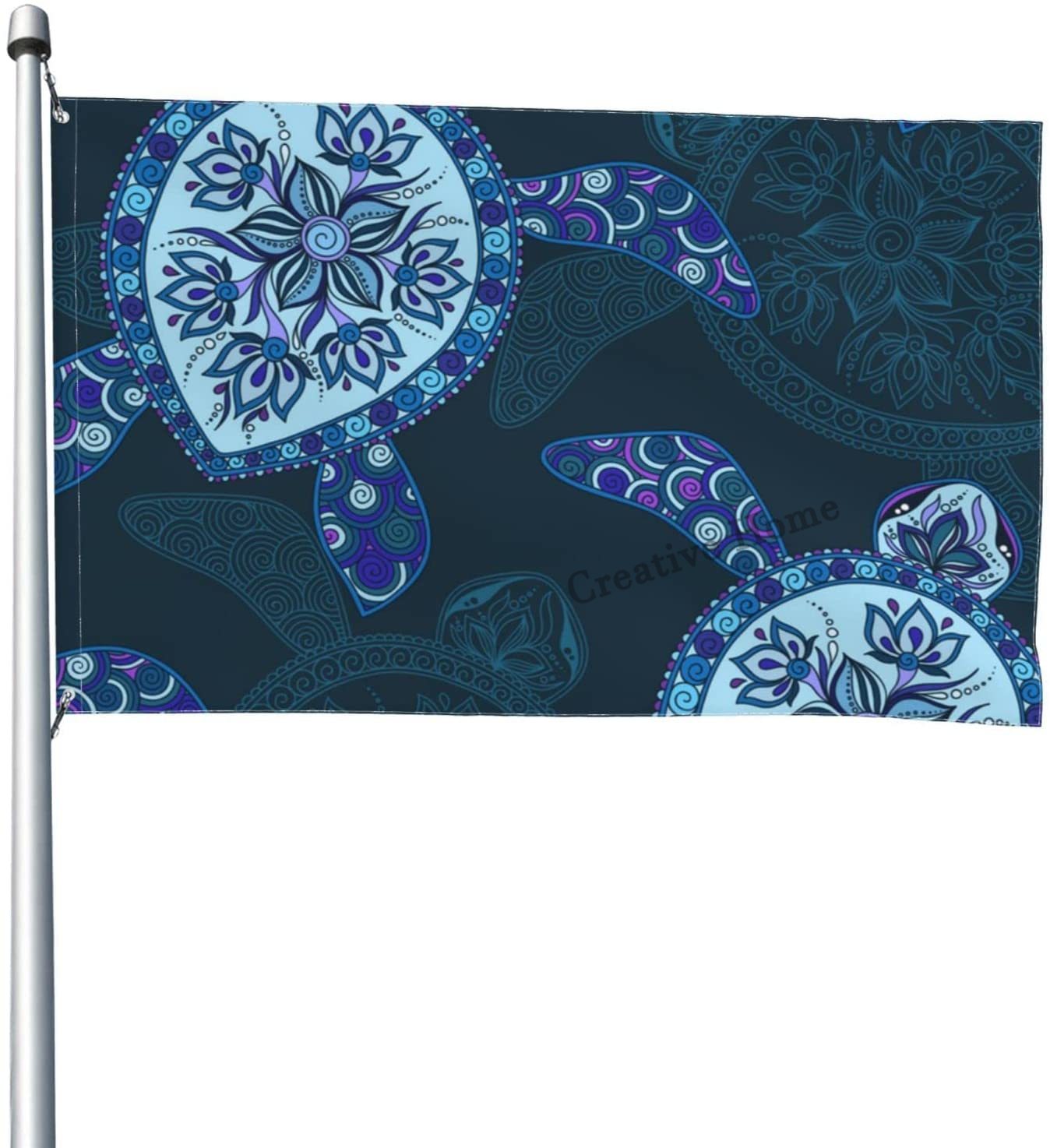 Abstract Tribal Ethnic Animal Turtle Garden Flag,3x5 Feet Polyester Fly Flags Banner with Grommets for Spring Home Outdoor: 4