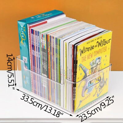 Desktop Book Storage Container Student Picture Books Organizer Transparent Makeup Storage Box Basket Desktop Decoration Basket: XXL-2