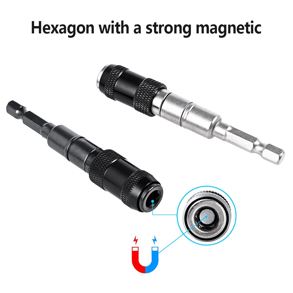 Magnetisk skruvborr justerbar magnetisk svängbar spetshållare 1/4 "hex -skaft elektrisk skruvmejselborrförlängningsadapter