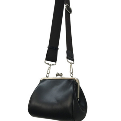 Bolsos Retro con Clip para Mujer, bandoleras con asa superior, cadena de mensajero, bolso cruzado con Clip dorado: Style black