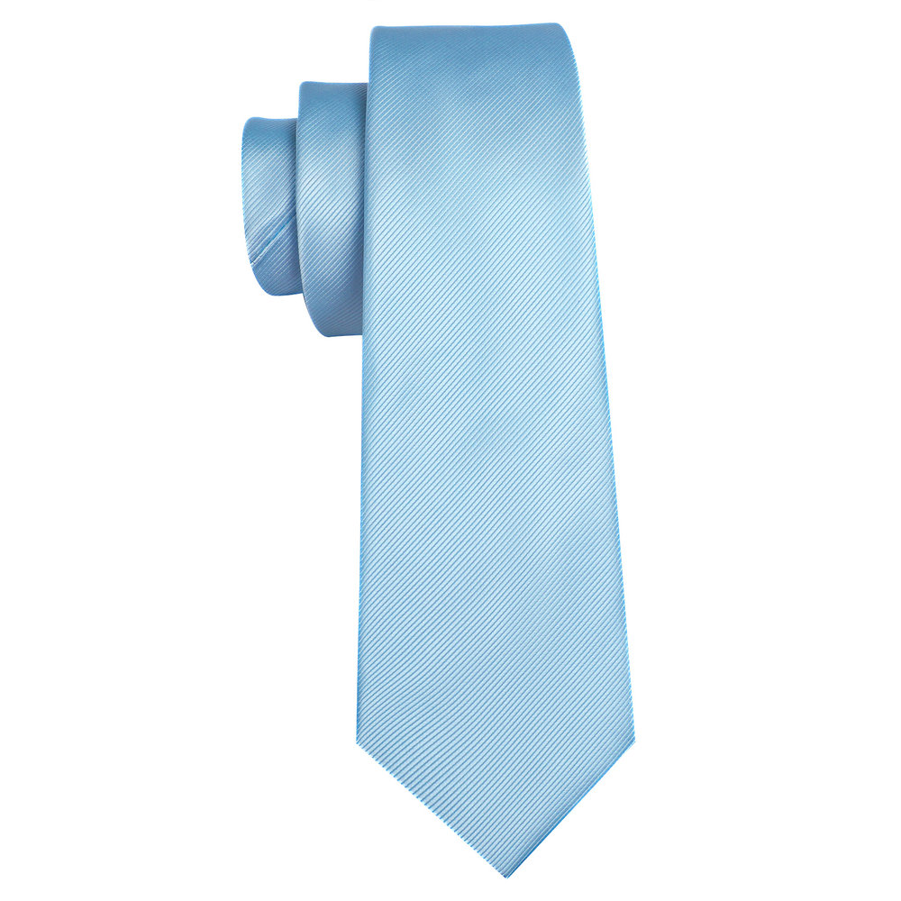 Gravata de seda azul claro para homens 2023 mais novo bolso sólido abotoaduras quadradas tecido terno gravata conjuntos festa de casamento presente barry.wang 6481