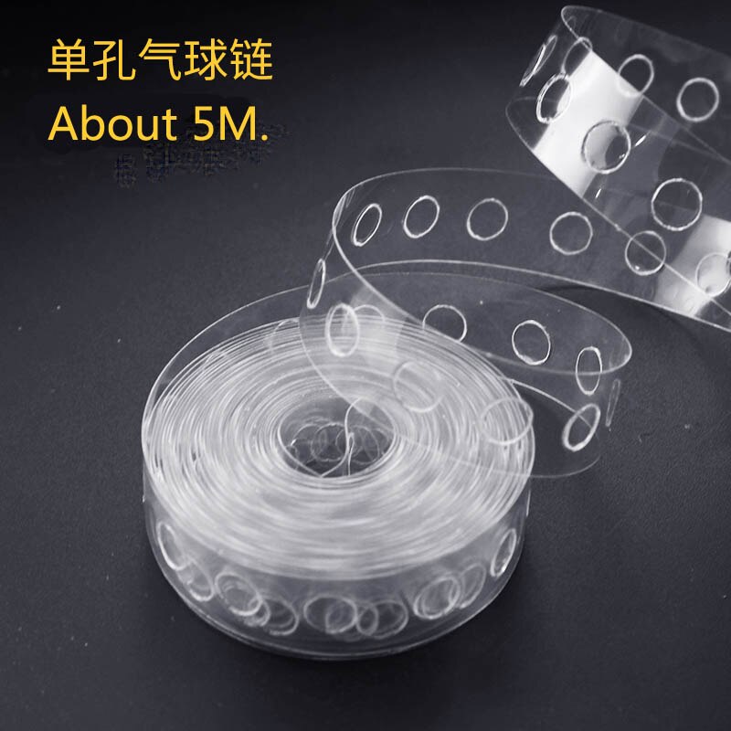 Balloon Accessories 5M Balloon Chain Ribbon Dot Wedding Party Birthday Background Decoration Balloon Chain Arch Balloon supplies: 5M Single hole chain