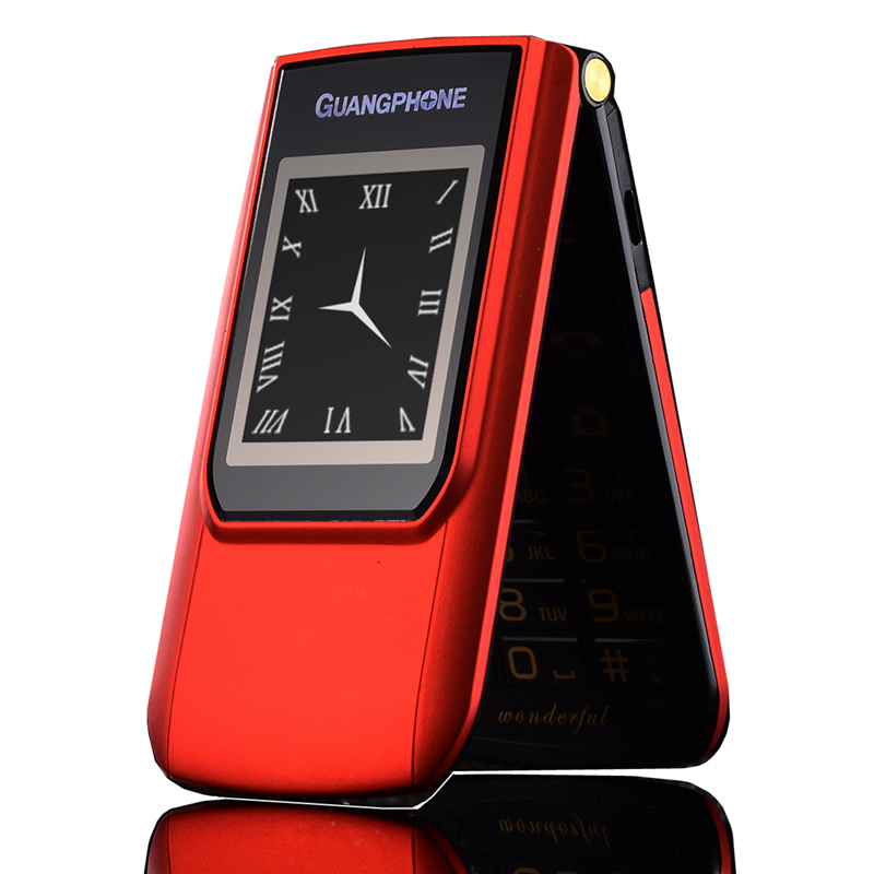 Telefoni cellulari Flip sbloccati quadrante rapido a doppio schermo celular SOS MP3 Radio FM fotocamera torcia tastiera a pulsante telefono cellulare economico