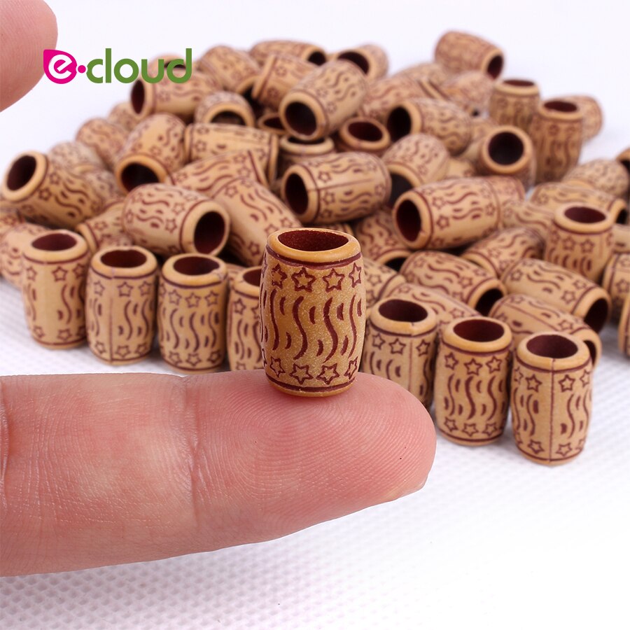 50 Stks/zak Vlechten Haar Accessoire Acryl Haar Kralen 7Mm Gat Gehaakte Vlechten Haar Ringen Dreadlock Kralen Manchetten Clips