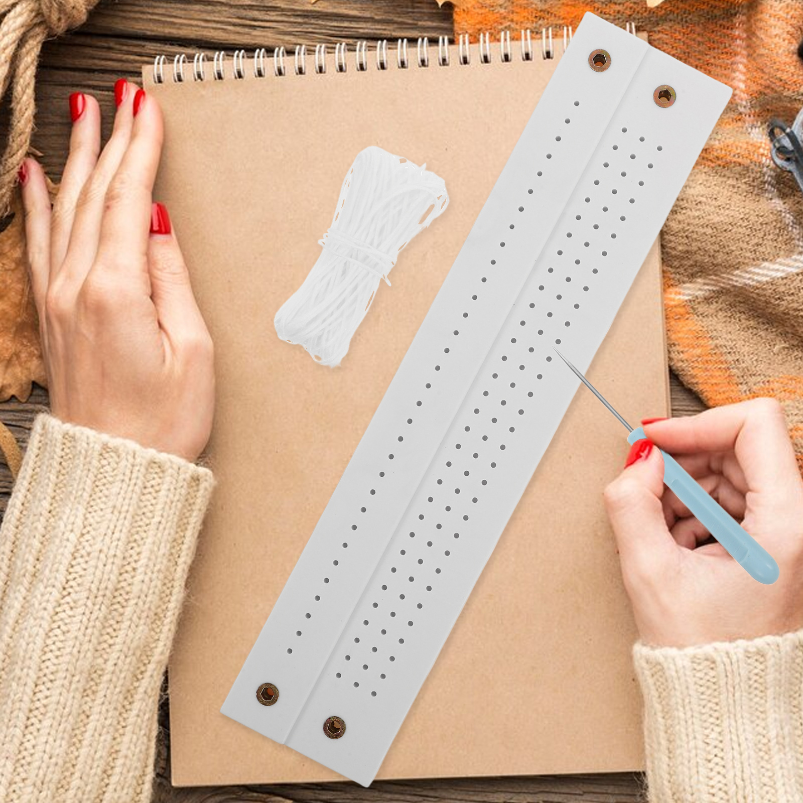 Diy journalbindingssett bokverktøysett japansk stil bokbindingsverktøy med klemmer syl vokstråd linjal til