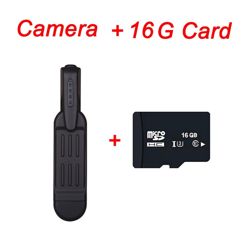 T189 Mini caméra Volemer stylo Full HD 1080P Portable caméra voiture Mini DVR pince caméra voix vidéo enregistrement Micro caméra: Camera add 16G Card