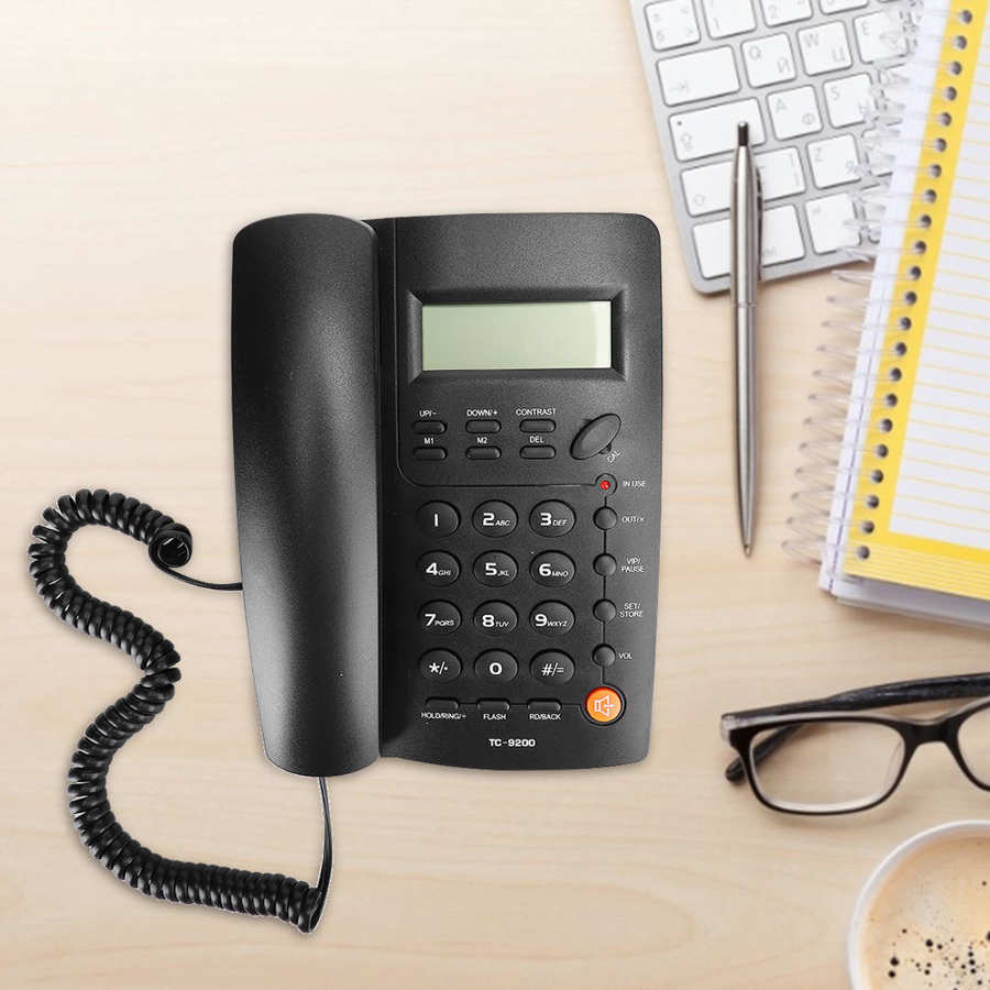 Téléphone portable mains libres noir ABS TC-9200, Identification, famille, Business, hôtel, fixe