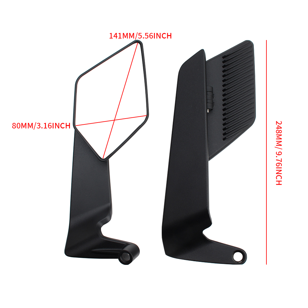 Grote spiegeloppervlak vleugels spiegel 10 mm / 8 mm motorfiets achteruitkijkspiegel motorfiets universele accessoires slangenpatroon decoratie