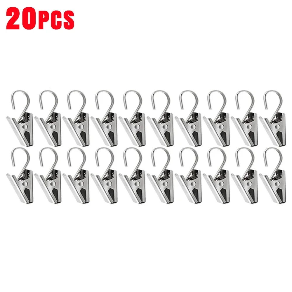 60/10 Stuks Roestvrij Stalen Gordijn Clips Met Haken Zware Opknoping Klemmen Gordijn Haak Clips Voor Huisdecoratie ambachten: Black