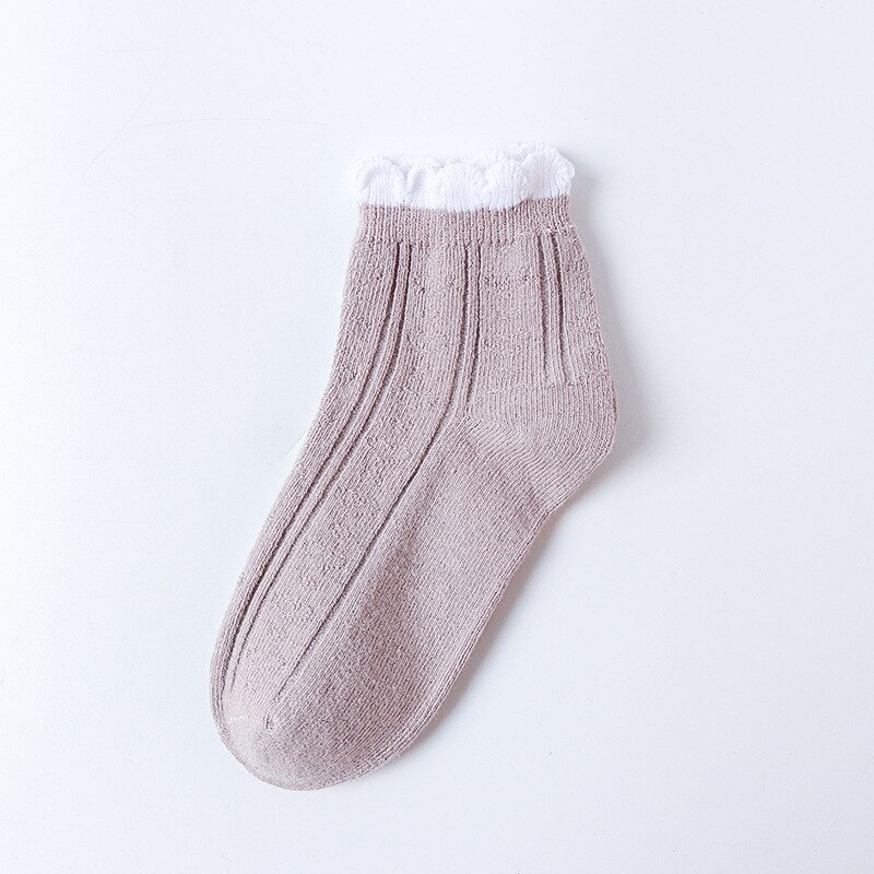 Calcetines finos de primavera para niñas, medias de tubo de algodón con encaje, Luo Kou: d / 3-5 years old