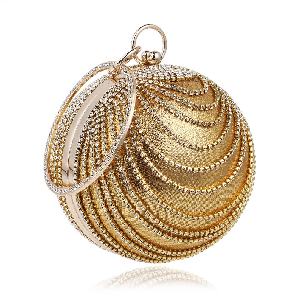 Diamants de luxe or mariage bracelets circulaires embrayage sacs à main sacs de soirée sacs à bandoulière pour les femmes: 4