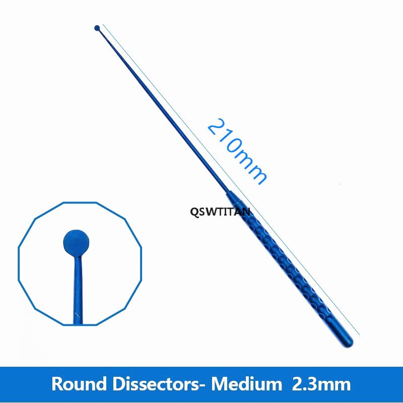 Micro Nerve pull Hook Titanium Micro Spatula Dissectors Micro Curette 21cm Vessel Hook: Round Dissector 2.3