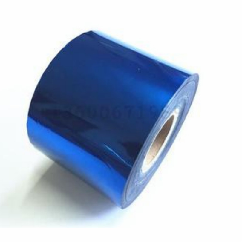 Bred 5cm folie printer stempling folie til varmepressemaskine gylden sølv rød grøn blå hvid blå sort: Blå