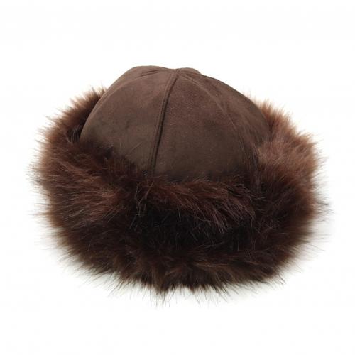 Vrouwen Winter Bontmuts Koepel Mongoolse Hoed Mongoolse Mannen Vrouwen Winter Faux Fur Suède Pluizige Beanie Warme Dikke hoed Sneeuw Cap: Coffee