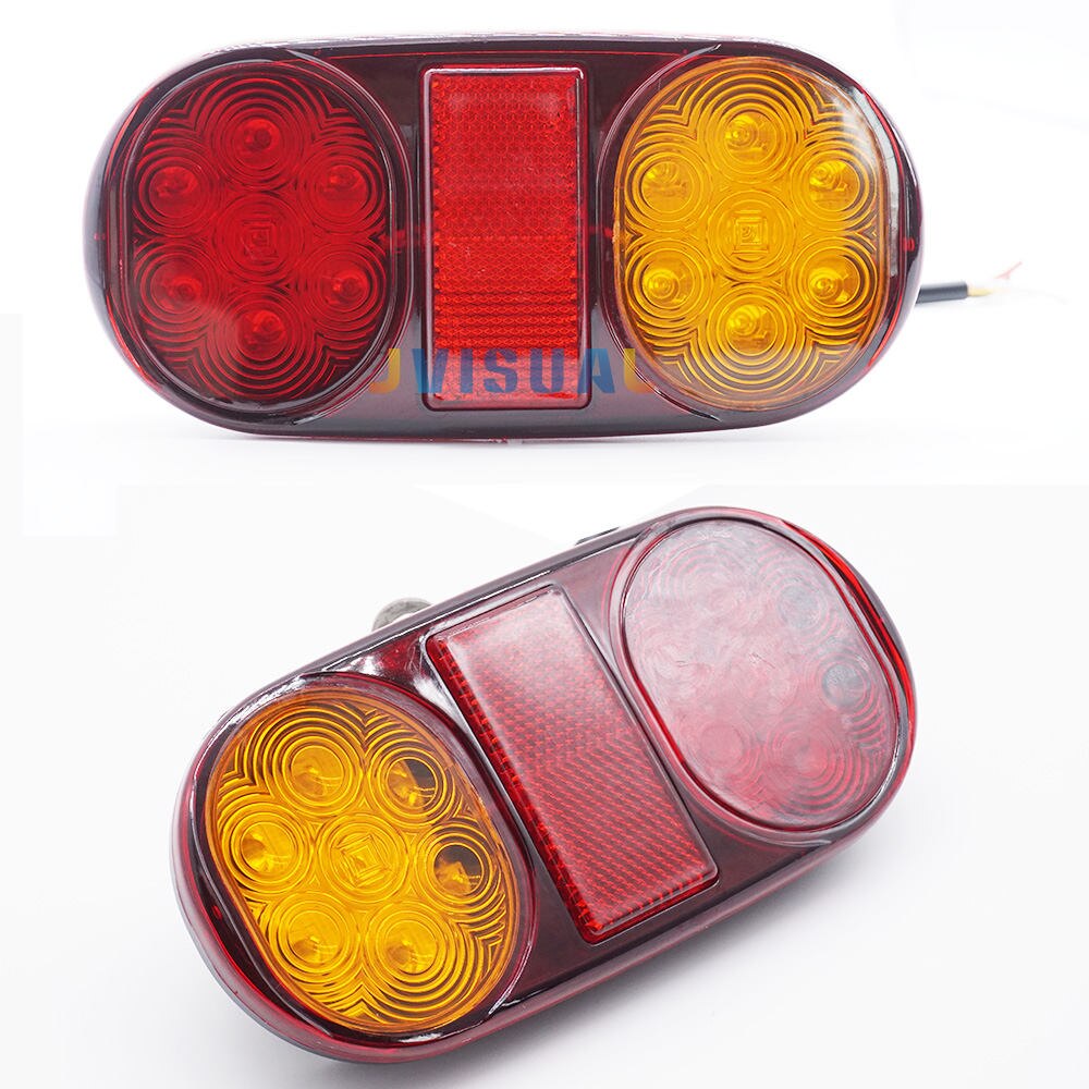 2 st 24v 14 lysdioder lastbil trailer vattentät led bakljus backljus rullande broms blinkers stopp indikatorlampa gul röd