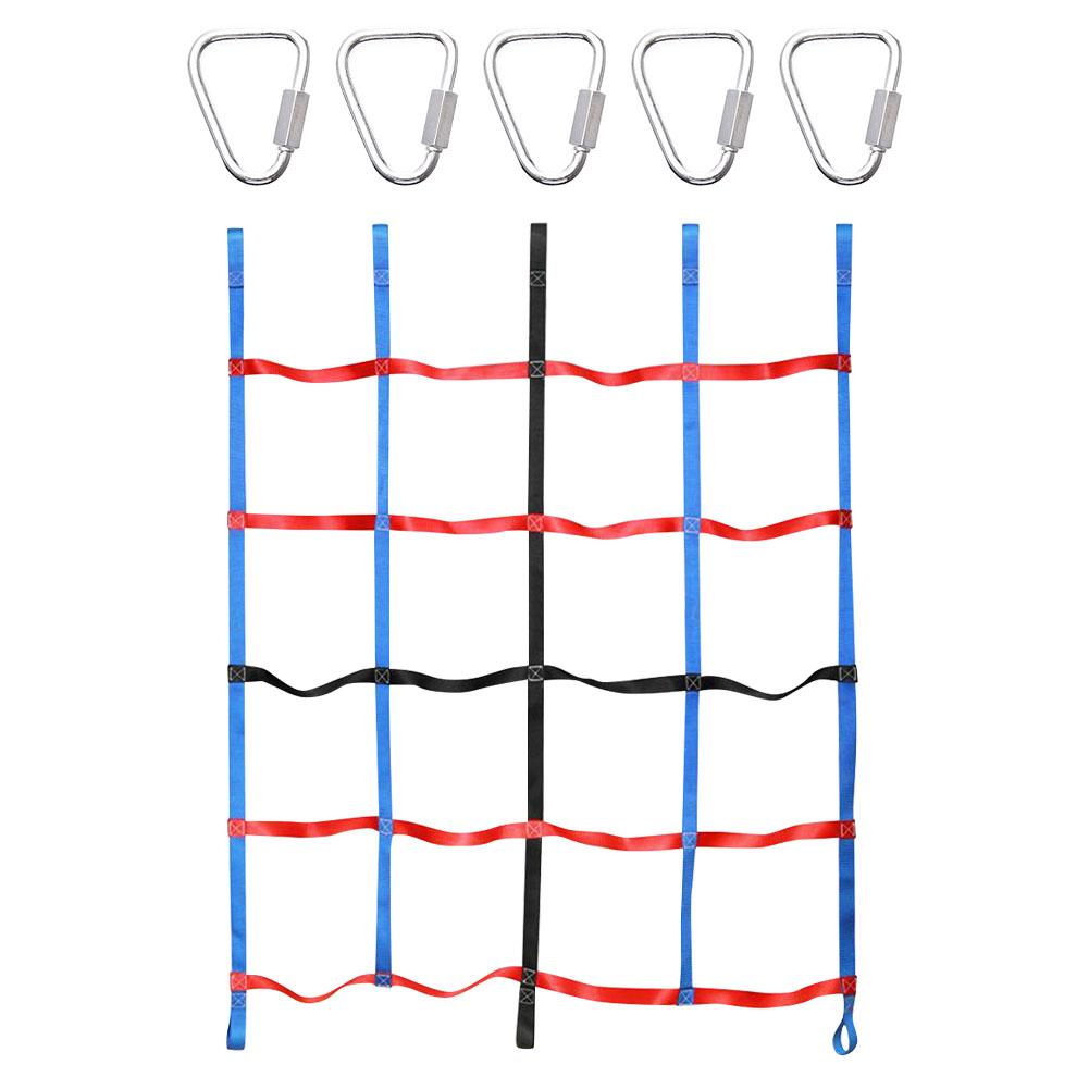 Children Climbing Net Rainbow Nylon Outdoor Kids Physical Training DIY Climbing Accessories 145X185CM Ninja Rope Arm Training: Default Title