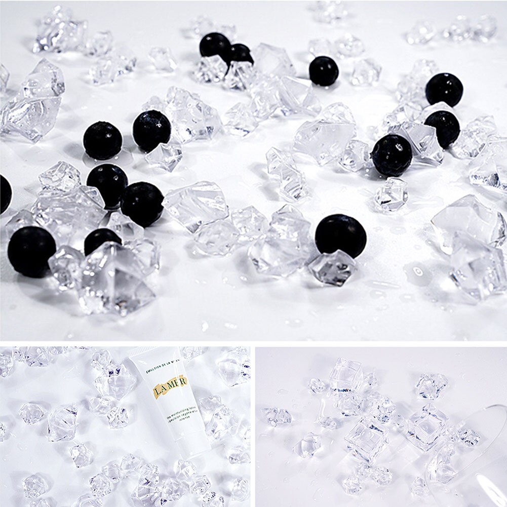 Transparent Plastic Ice Cube Simulation Crushed Ice Photography Props Set for Summer Beer Whisky Soda Drink Photo Shooting Props