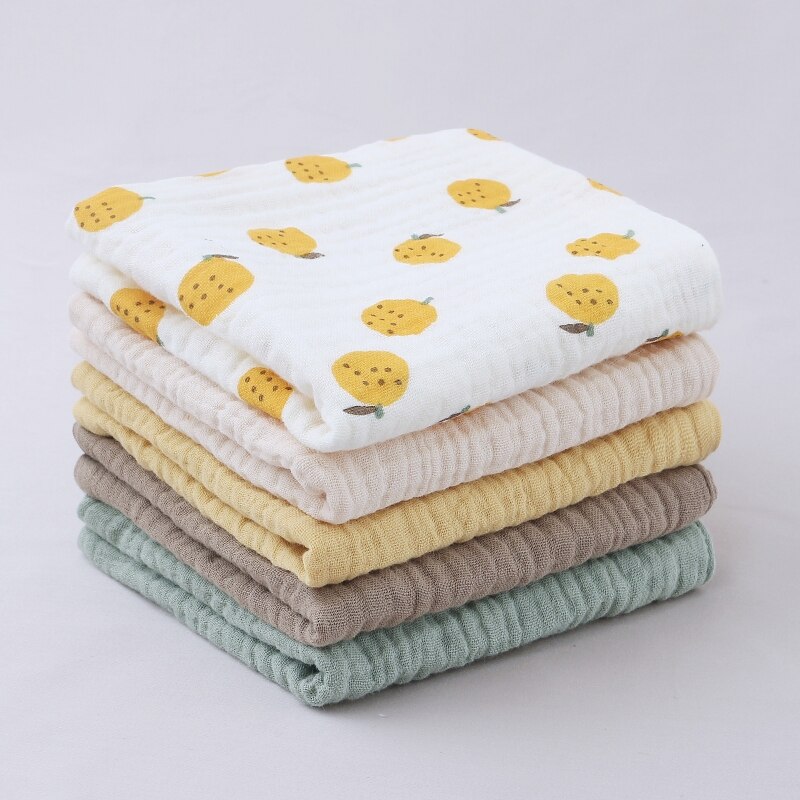 5 Pcs/set Soft Cotton Baby Face Towel Bath Towel Absorbent Gauze Newborn Burp Cloths Kids Washcloth Handkerchief Feeding Towel