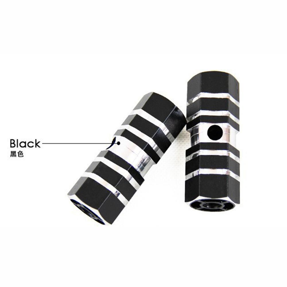 2 uds de aluminio antideslizante bicicleta MTB bicicleta Pedal del eje trasero delantero pie clavijas BMX reposapiés palanca cilindro accesorios de bicicleta: Negro