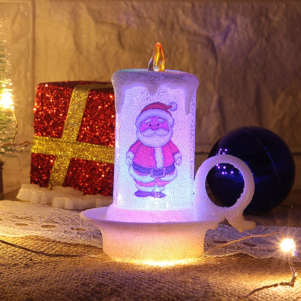 Navidad muñeco de nieve Navidad vela luz LED electrónica Navidad atmósfera decoración en casa decoración de fiestas de bodas