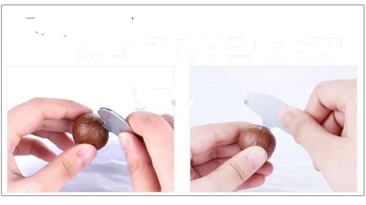Tragbare Nussknacker scheller Walnüsse MACADAMIA-NÜSSE Metall Schlüssel Öffner murmeln werkzeuge Freies