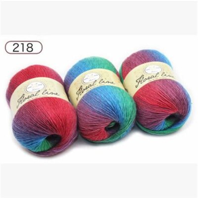 1pc 100g sektion farvet uld regnbue garn hånd strik hæklet tykt garn gør det selv håndværk varmt tørklæde sweater pude 360m: 218