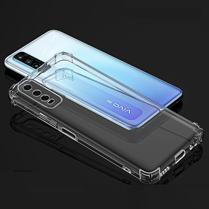Funda airbag-stoßschutzhülle für vivo  y11s y12s y20 y20a y20g y20i y20s y20sg y30g, weiche, transparente, dünne tpu-silikonhülle