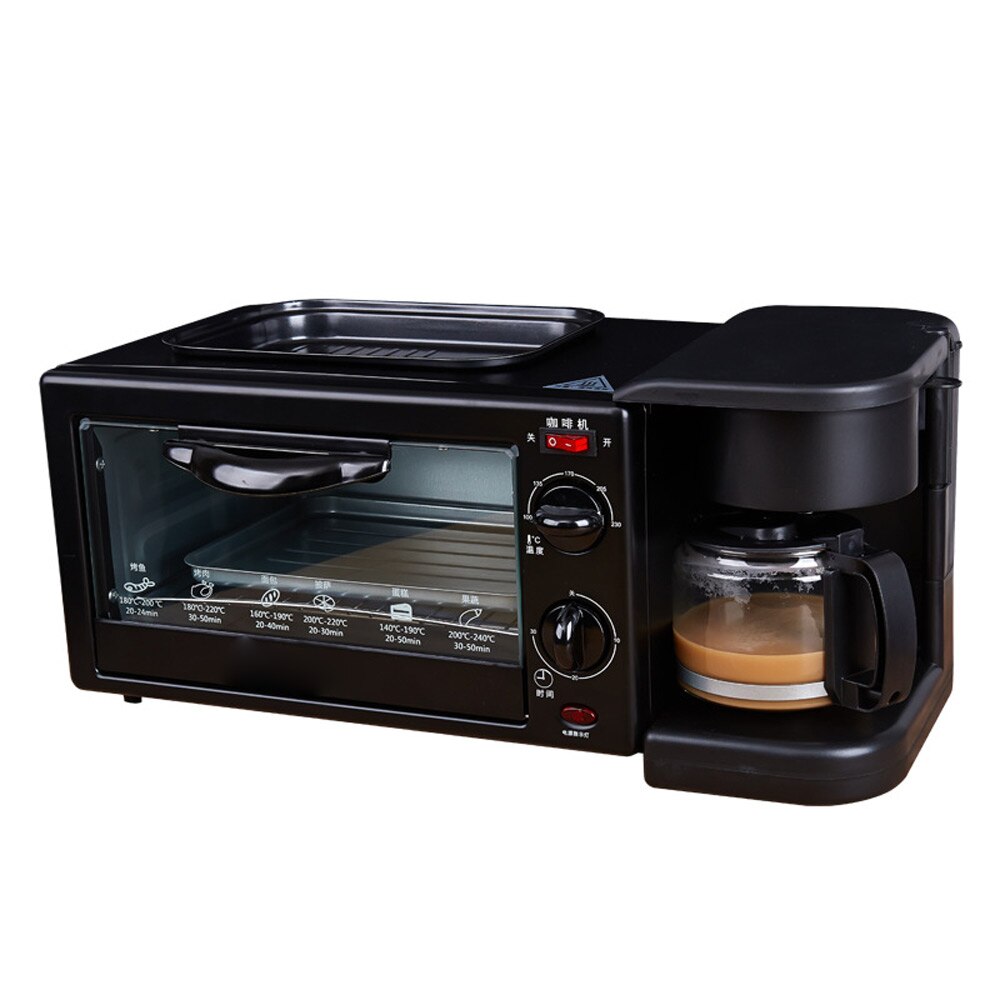 Multifunktionel morgenmaskine husstand tre-i-en morgenmaskine kaffemaskine rister brød brødrister maskine