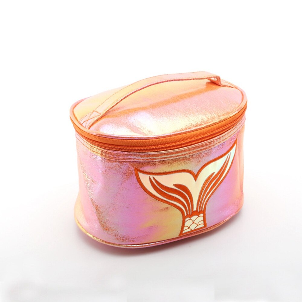 Casual Mermaid Make Up Tas Vrouwen Reizen Cosmetische Cases Grote Capaciteit Wassen Opbergtas: Oranje