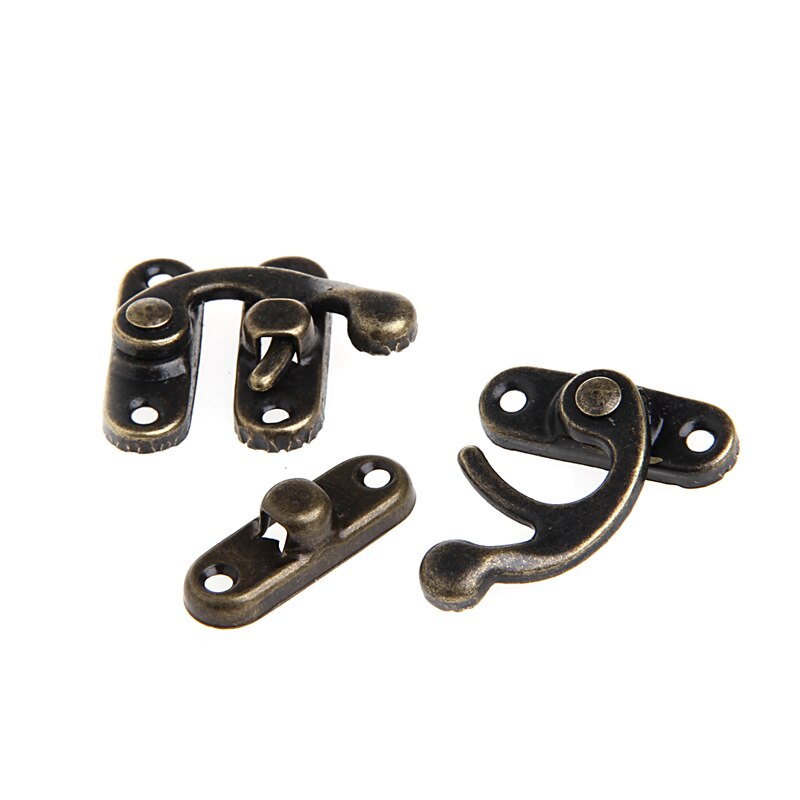 12X Antike Dekorative Schmuck Wein Holzkiste Haspe verriegeln Haken + Schrauben Heißer