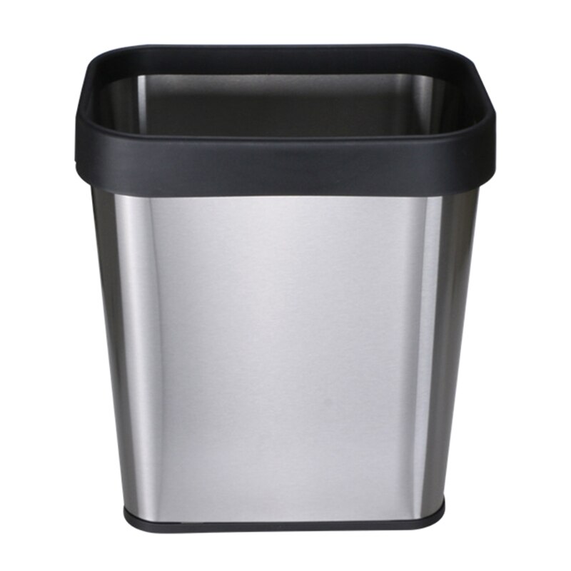 Stainless Steel Trash Can 12L Large Kitchen Garbage Bin Rubbish Waste Container Bathroom Kitchen Office Decor
