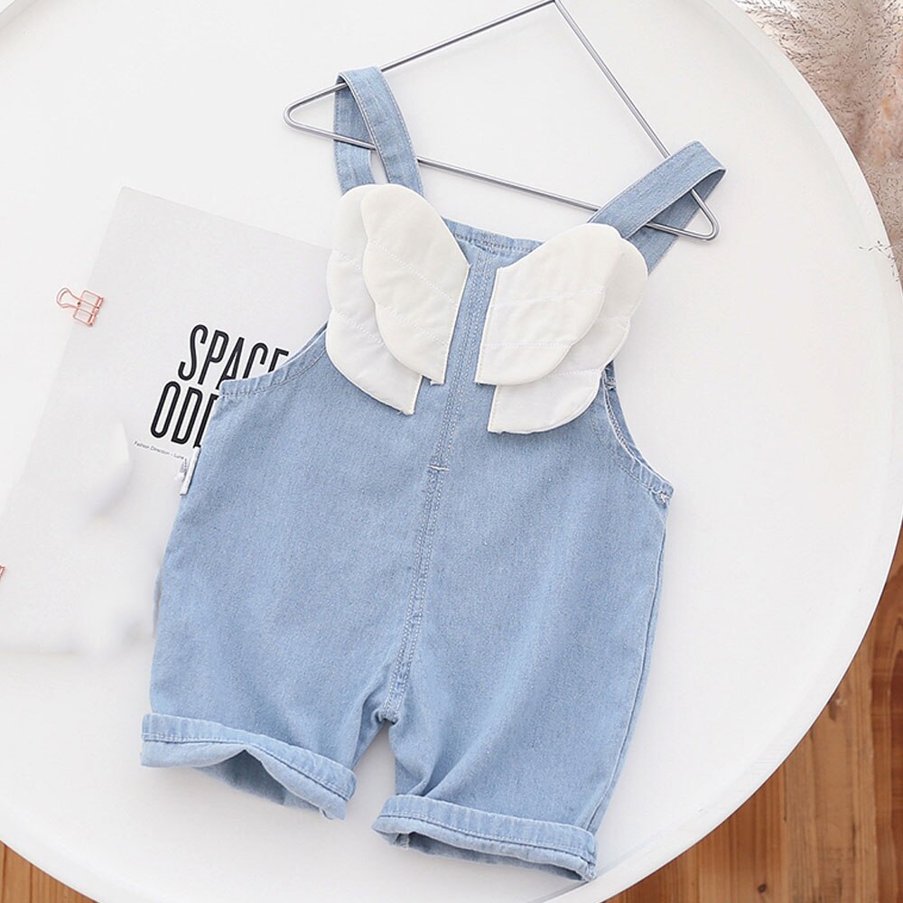 Halilo Bambini Tuta Per Le Ragazze Del Fumetto Blu Del Denim Del Bambino Della Ragazza Della Tuta di Estate Dei Bambini Dei Vestiti Poco Ragazze Dei Jeans Dei Camici: 3T