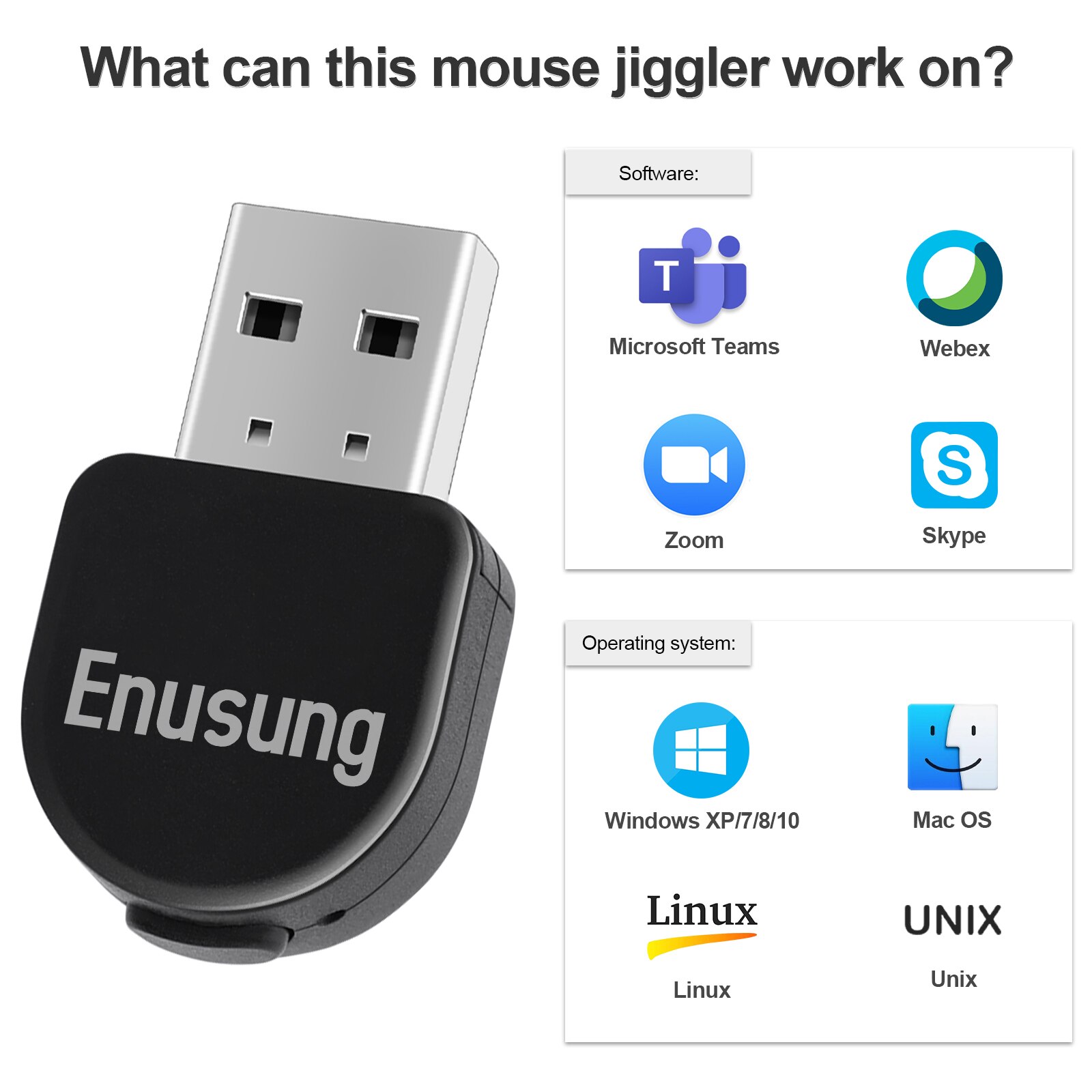 Mini Mouse Jiggler USB Mouse Mover Plug-and-Play and Free Driver Simulate Mouse Movement to Prevent Entering Sleep